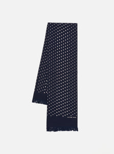 Universal Works Navy Dot Print Short Scarf