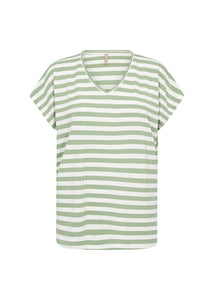 Soya Concept Kazia 3 T-Shirt in Green/White
