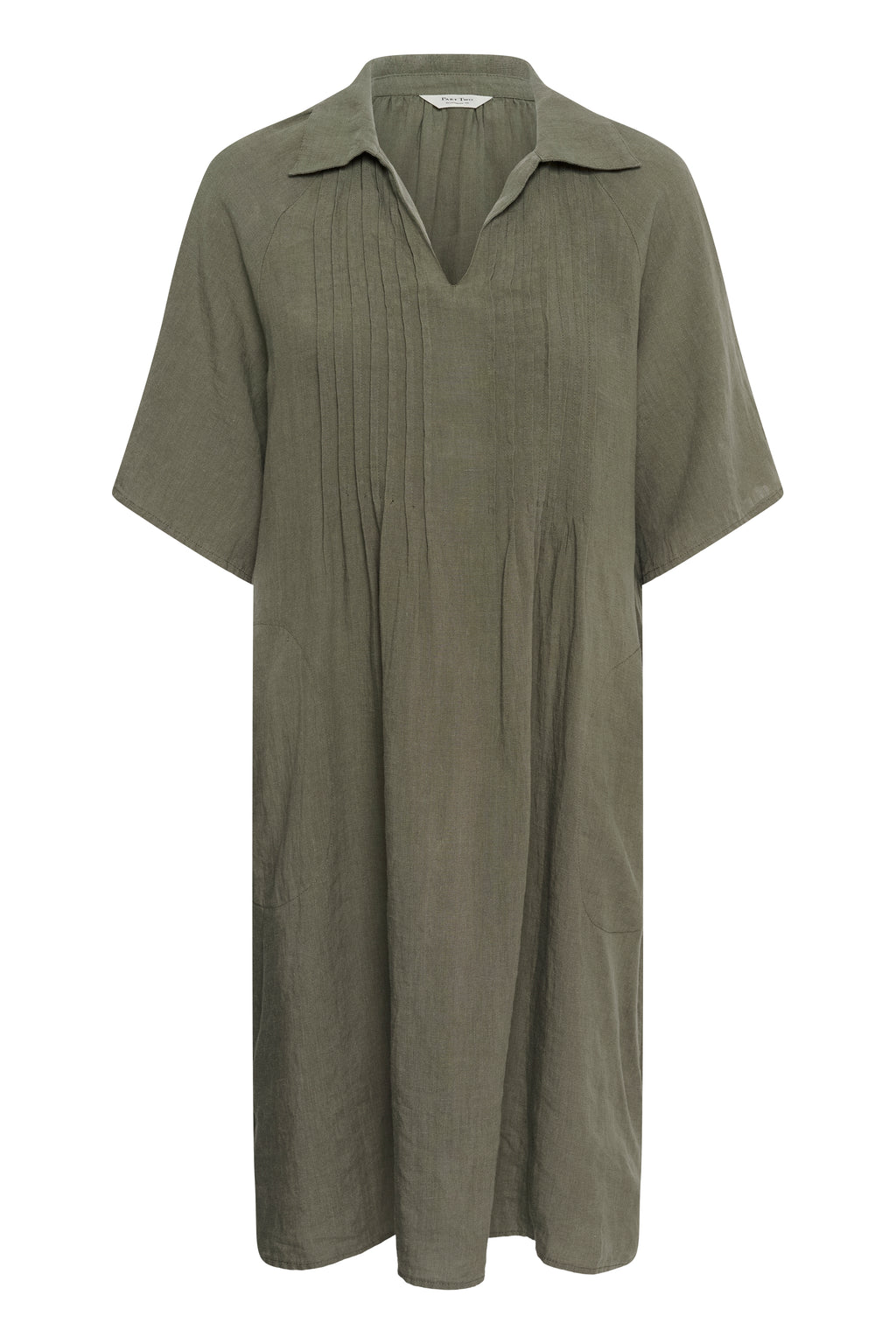 Part Two Ayla Linen Dress - Smokey Olive – Real Clothing Southwell