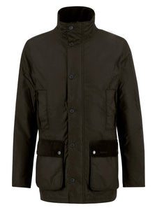 Barbour Modern Border Waxed Jacket Dark Brown 