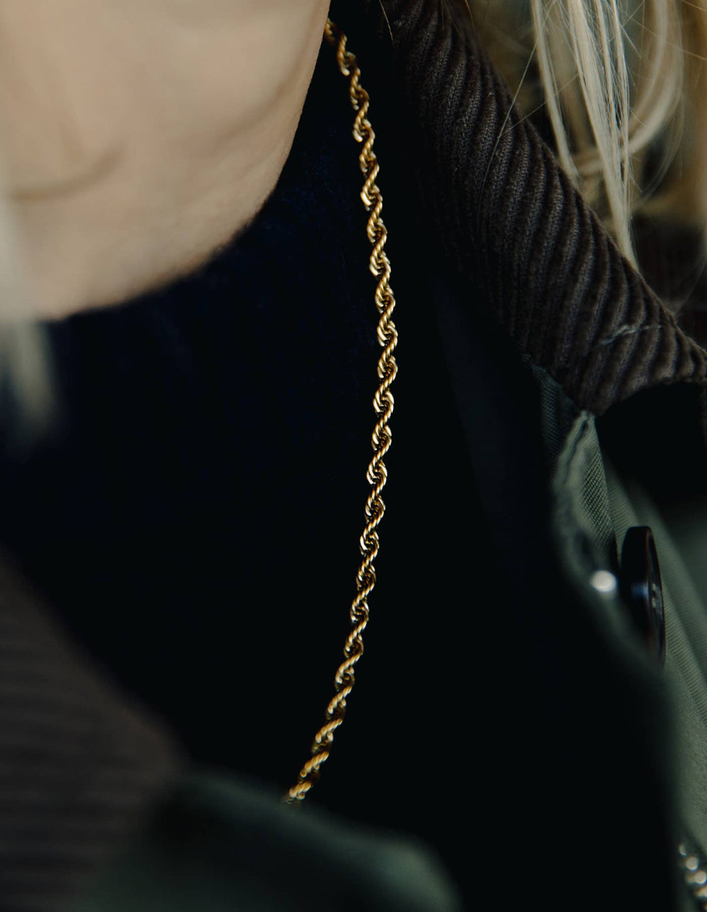 Nordic Muse Gold Rope Twist Chain Necklace, Waterproof – Real Clothing ...