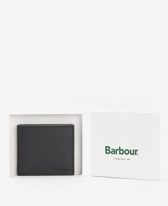 Barbour Grain Leather Billfold Coin Wallet Black