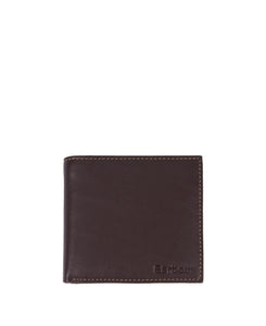 Barbour Elvington Leather Billfold Coin Wallet Dark Brown
