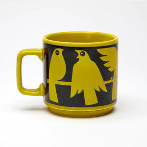 Magpie x Hornsea Mug Birds Chartreuse