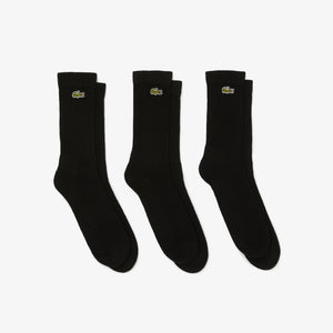Lacoste 3 Pack Sports Socks Black