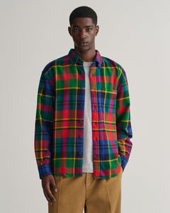 Gant Relaxed Fit Twill Check Shirt Rich Red