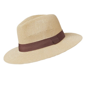 Somerville Scarves Panama Hat - Natural Paper with Coffee Band
