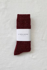 Le Bon Shoppe Winter Sparkle Socks - Wine