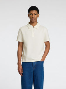 Selected Homme Seersucker Polo Shirt Egret