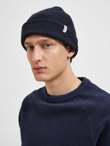 Selected Homme Knitted Beanie Navy