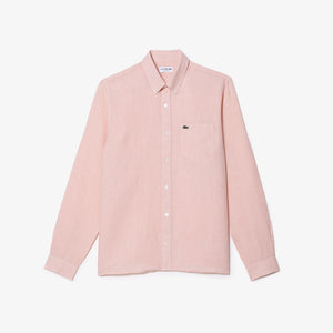 Lacoste Men's Linen Shirt Flamingo Pink