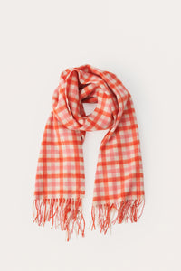 Part Two Kita Scarf in Calypso Coral Check