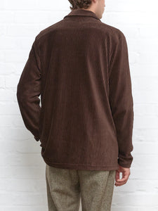 Oliver Spencer Long Sleeve Riviera Jersey Shirt Lulworth Chocolate Brown