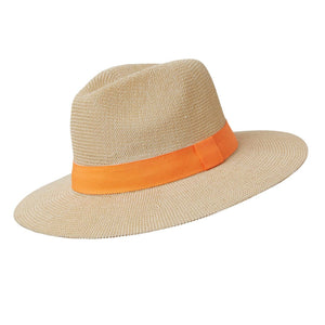 Somerville Scarves Panama Hat - Natural Paper with Orange Band